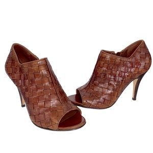 Cole Haan Nike Air Cassandra Woven Braided Zip Peep Toe Bootie